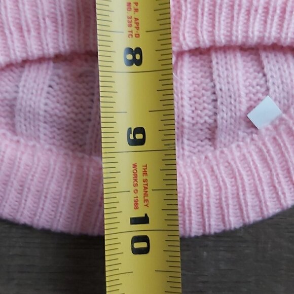 Fami Small Slip On Pink Straw Rope Knit Warm Winter Dog/Cat Sweater - Picture 6 of 8